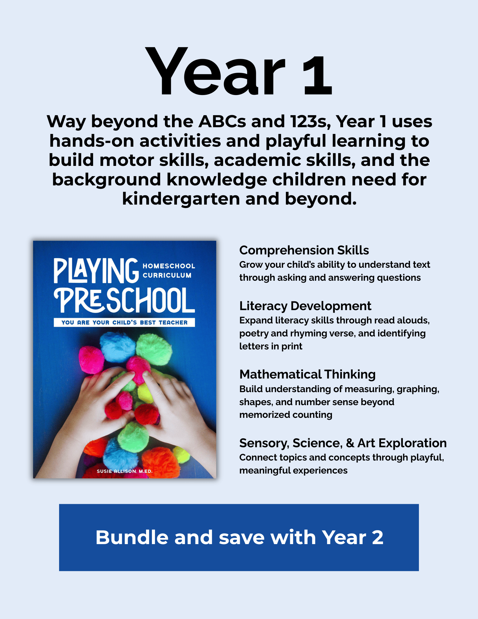 Overview of Playing Preschool Year 1 collage